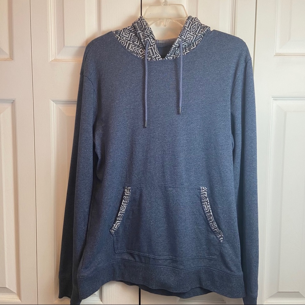 Pacsun Blue Aztec Tribal Pull Over Hoodie Mens Med - Picture 1 of 7